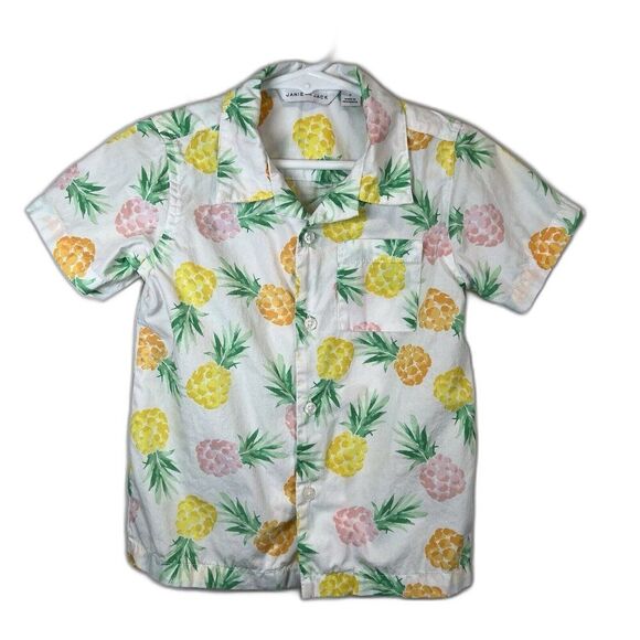 Janie And Jack the Pineapple Cabana Button Shirt Boys Size 3 - Picture 1 of 14